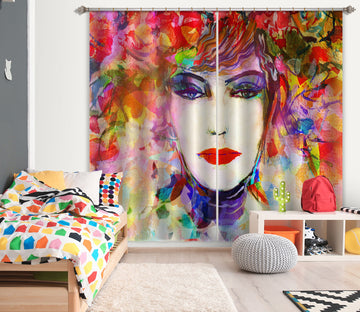 3D Red Painted Model 008 Curtains Drapes