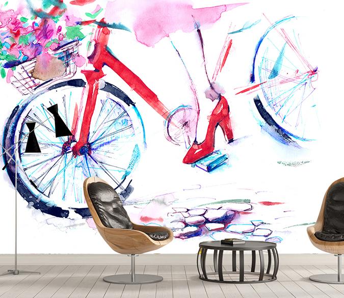 3D Painted Bicycle 130 Wall Murals Wallpaper AJ Wallpaper 2 