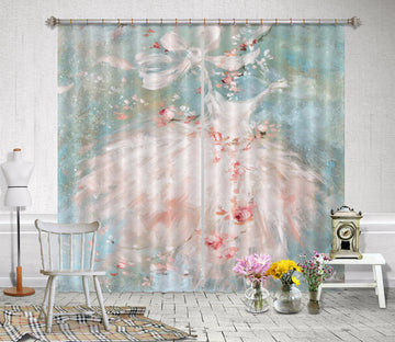 3D Pink Skirt Flowers 2204 Debi Coules Curtain Curtains Drapes