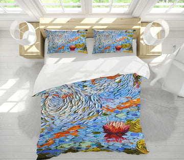 3D Lotus Pond 2113 Dena Tollefson bedding Bed Pillowcases Quilt Quiet Covers AJ Creativity Home 