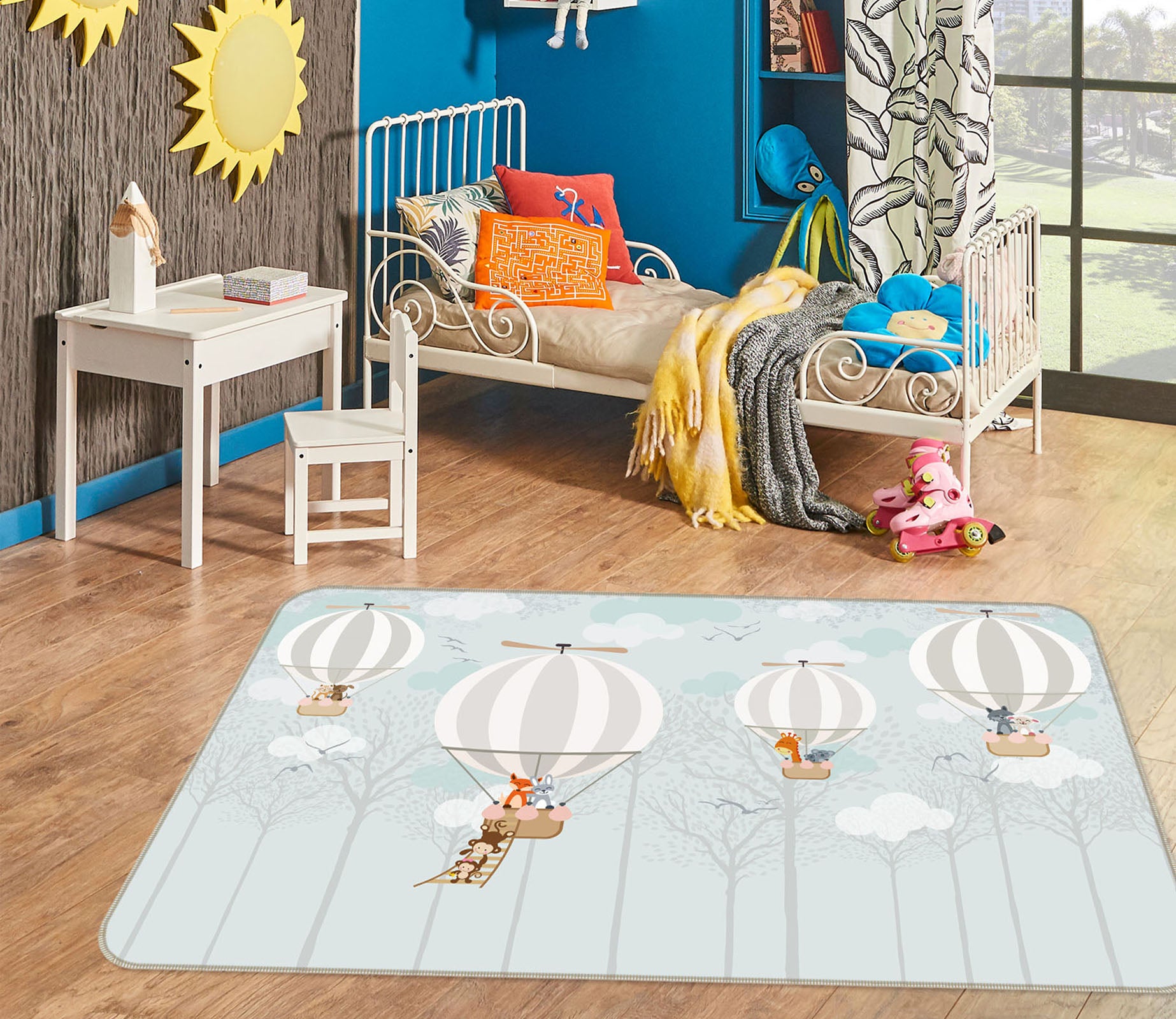3D Hot Air Balloon 34001 Non Slip Rug Mat
