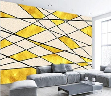 3D Golden Geometry 2270 Wall Murals