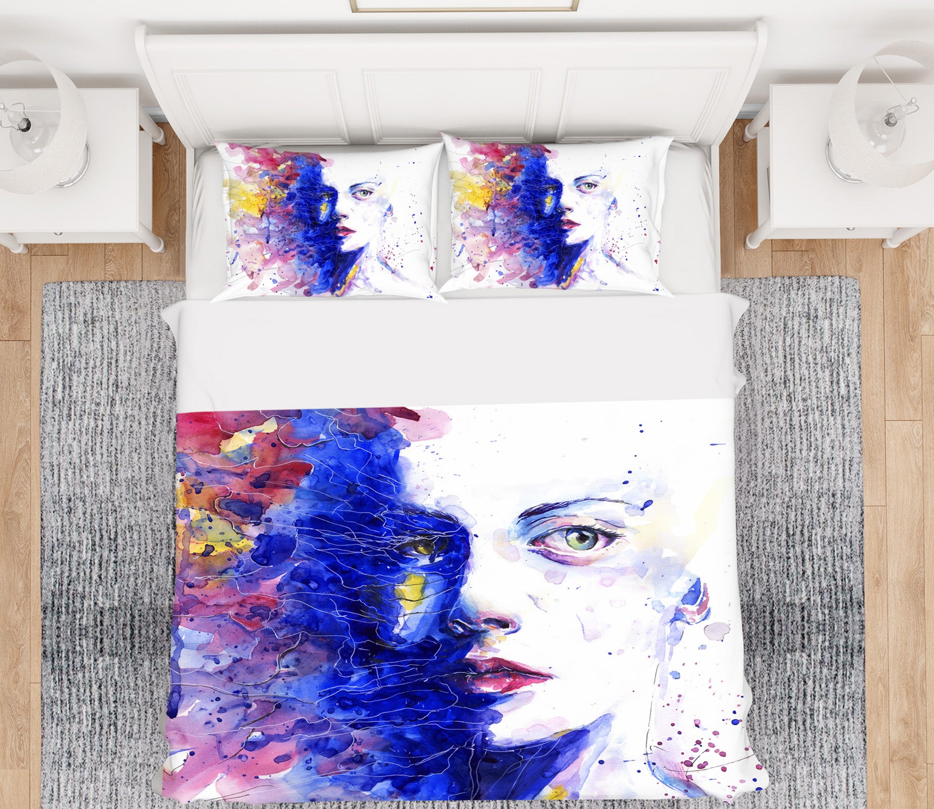 3D Human Face 19179 Bed Pillowcases Quilt