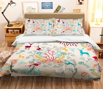 3D Deer Pattern 45022 Christmas Quilt Duvet Cover Xmas Bed Pillowcases