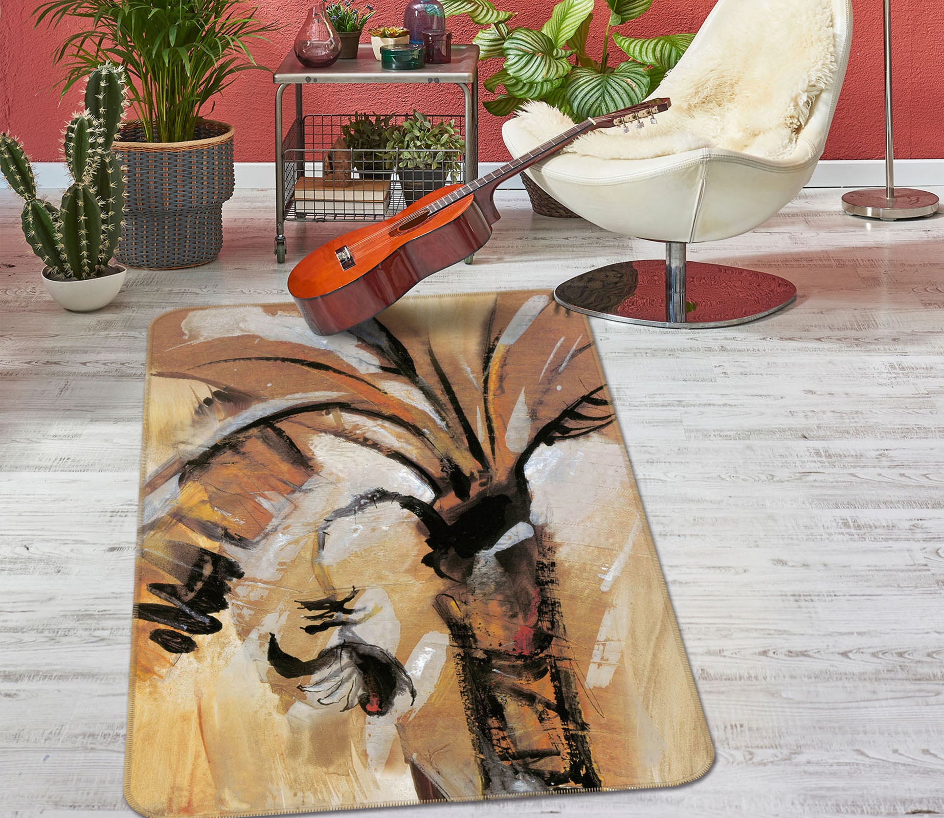 3D Coconut Tree 32197 Non Slip Rug Mat