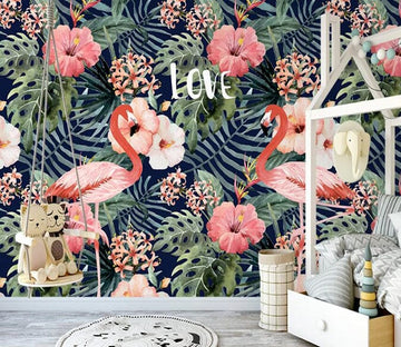 3D Pink Flamingo 2148 Wall Murals Wallpaper AJ Wallpaper 2 