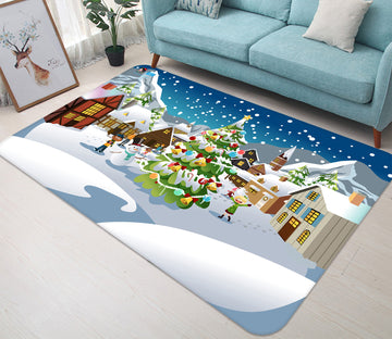 3D Snow House 65200 Christmas Non Slip Rug Mat Xmas