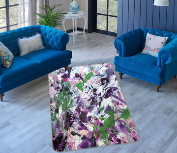 3D Purple Flowers 3022 Allan P. Friedlander Rug Non Slip Rug Mat Mat AJ Creativity Home 