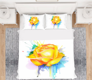 3D Yellow Flowers 58214 Bed Pillowcases Quilt