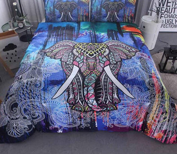 3D Elephant 5069 Bed Pillowcases Quilt