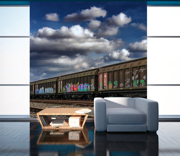 3D Train Clouds 429 Vehicle Wall Murals