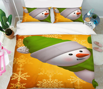 3D Snowman 51078 Christmas Quilt Duvet Cover Xmas Bed Pillowcases