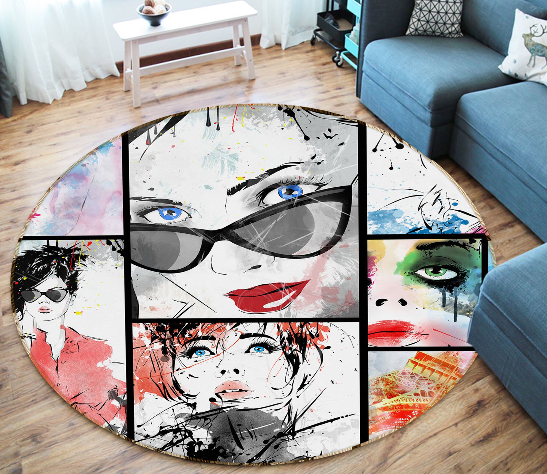 3D Beauty 29106 Round Non Slip Rug Mat