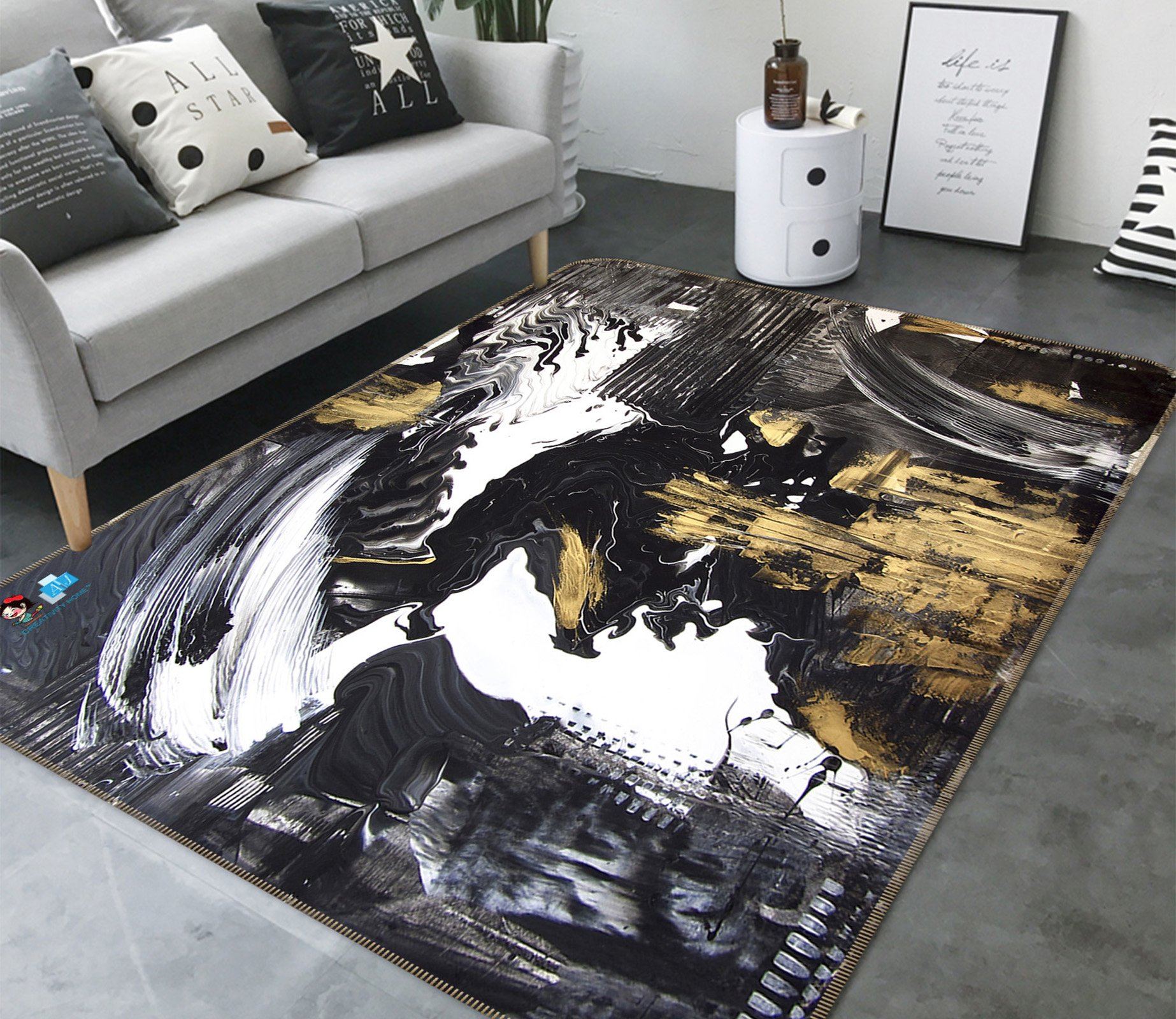 3D Abstract Painting 35 Non Slip Rug Mat Mat AJ Creativity Home 