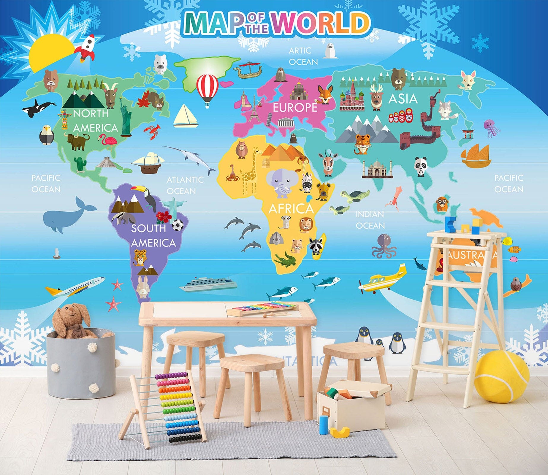 3D Beautiful Colors 2115 World Map Wall Murals AJ Wallpaper 