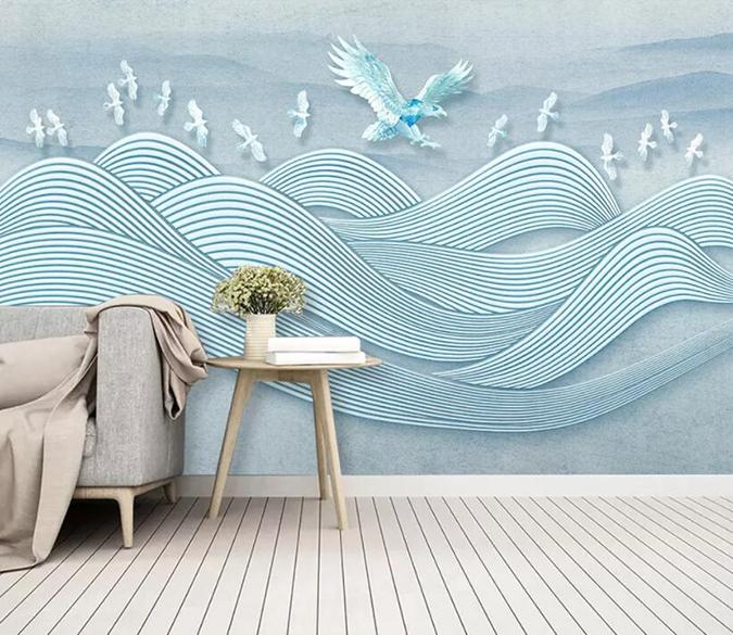 3D Blue Wave 851 Wall Murals Wallpaper AJ Wallpaper 2 