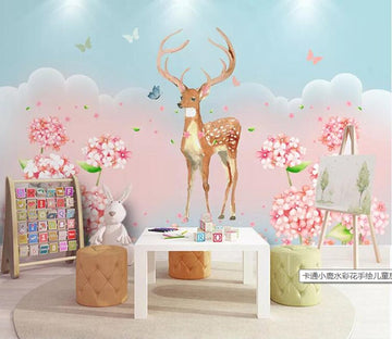 3D Pink Fawn 711 Wall Murals Wallpaper AJ Wallpaper 2 