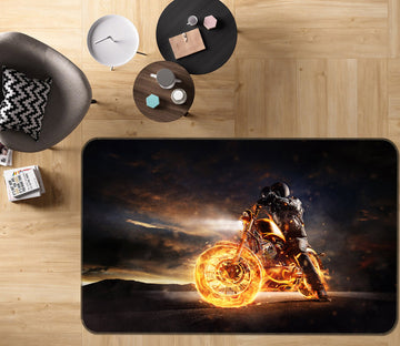 3D Flame Motorcycle 68007 Vehicle Non Slip Rug Mat