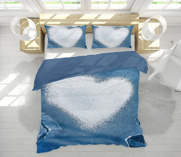 3D Heart Shaped White Cloud 2159 Marco Carmassi Bedding Bed Pillowcases Quilt Quiet Covers AJ Creativity Home 