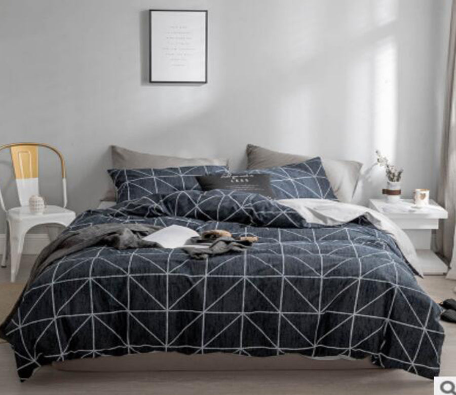 3D Black Lines 20249 Bed Pillowcases Quilt
