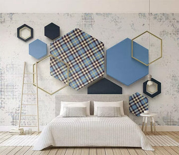 3D Blue Geometry 2494 Wall Murals Wallpaper AJ Wallpaper 2 