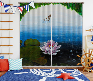 3D Lotus 1719 Marina Zotova Curtain Curtains Drapes