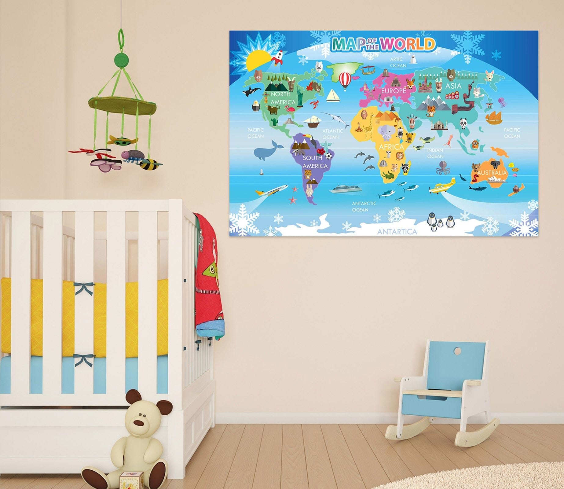3D Color Clouds 245 World Map Wall Sticker Wallpaper AJ Wallpaper 2 