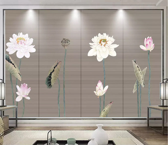 3D Lotus 1541 Wall Murals Wallpaper AJ Wallpaper 2 