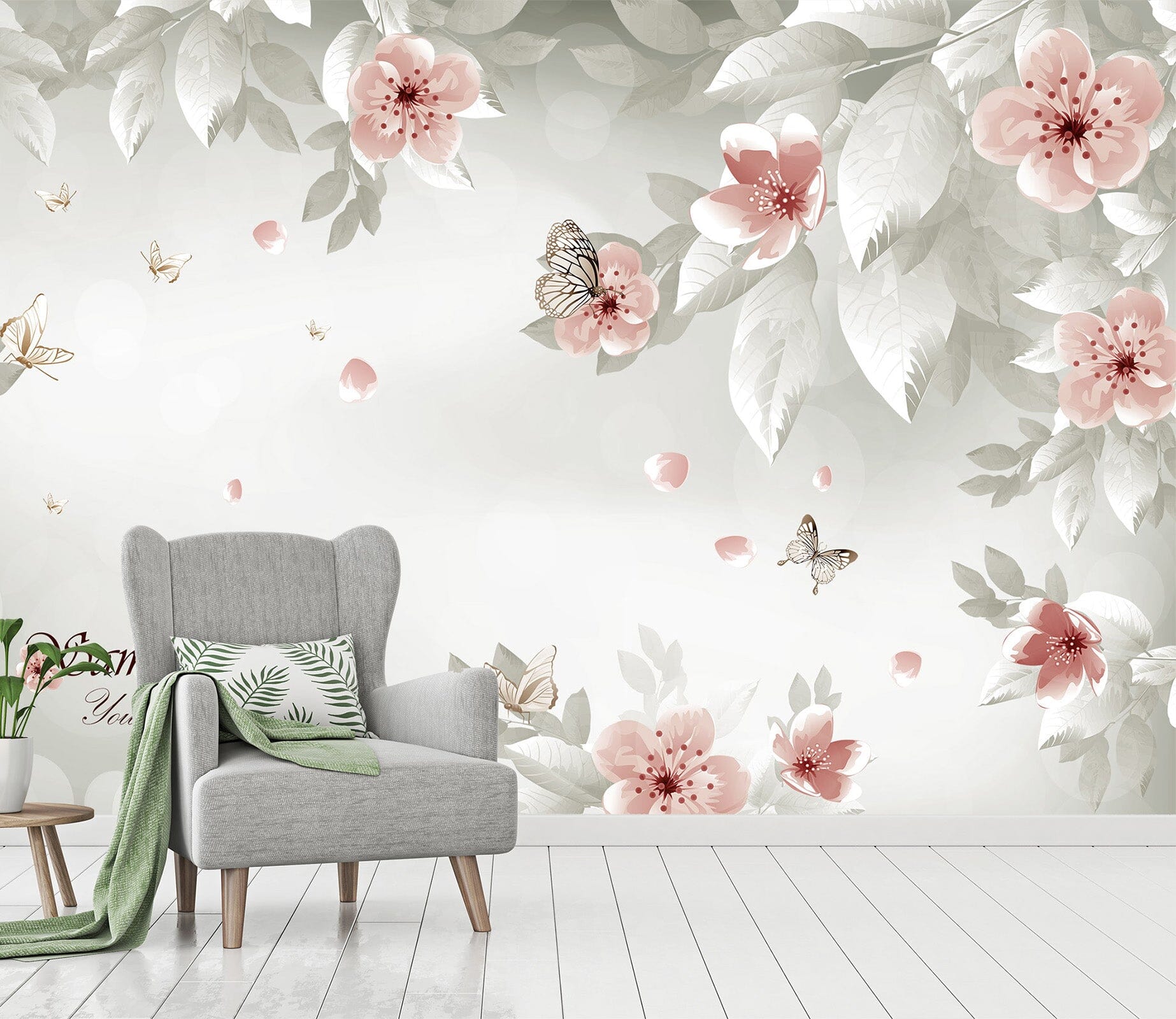 3D Pink Flowers 2054 Wall Murals Wallpaper AJ Wallpaper 2 