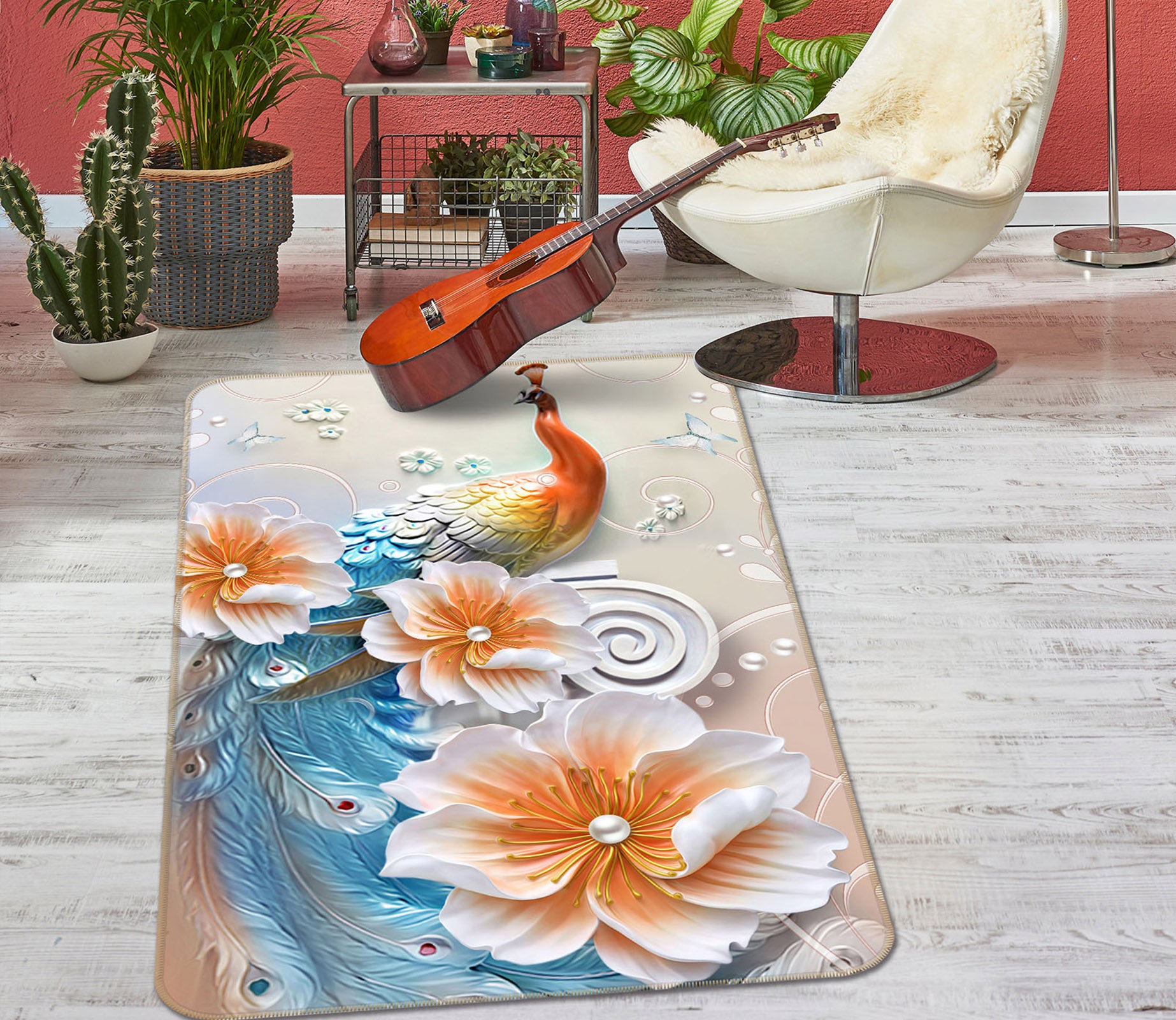 3D Fish Flower 34095 Non Slip Rug Mat