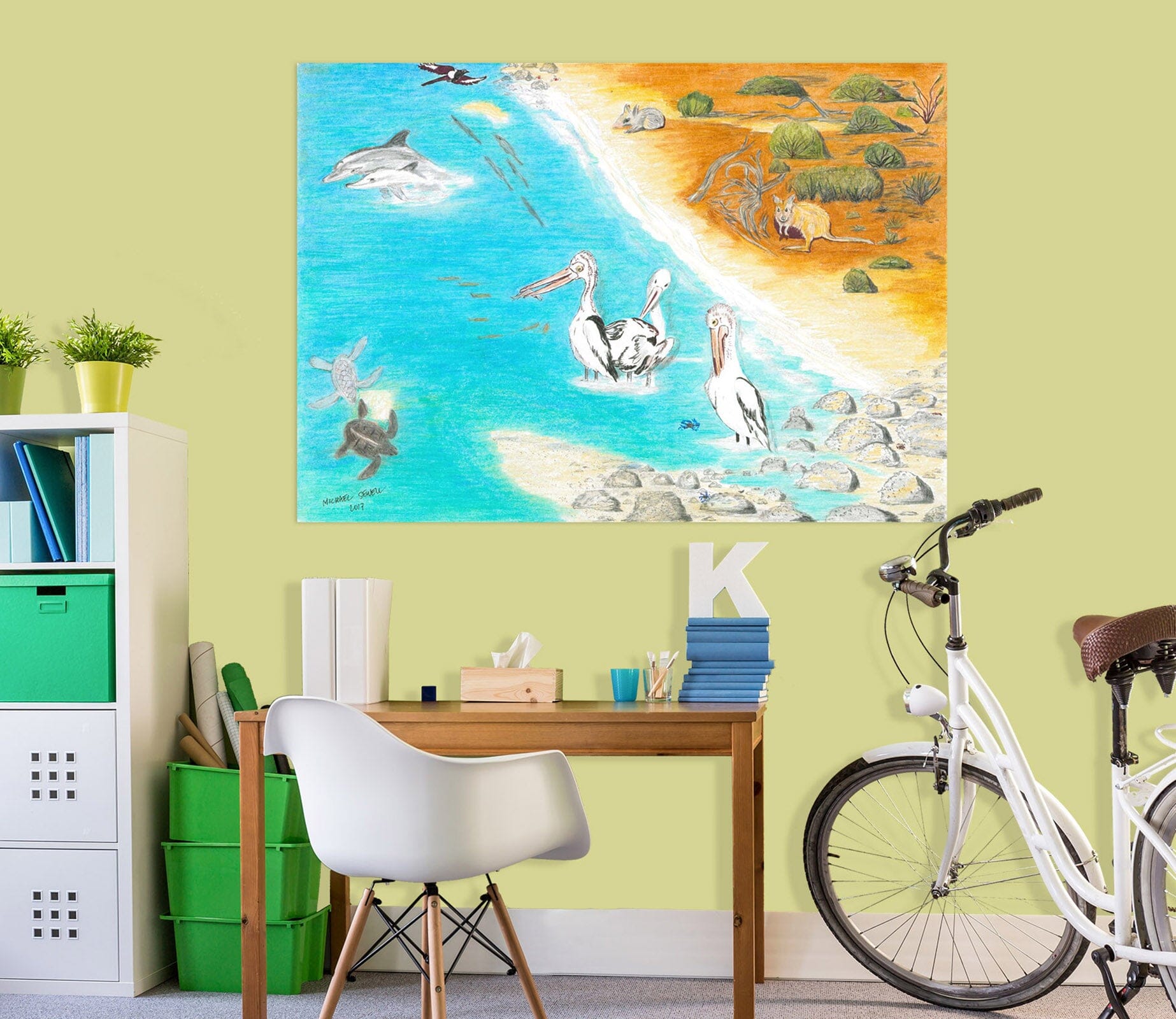 3D Beach Lake 021 Michael Sewell Wall Sticker Wallpaper AJ Wallpaper 2 