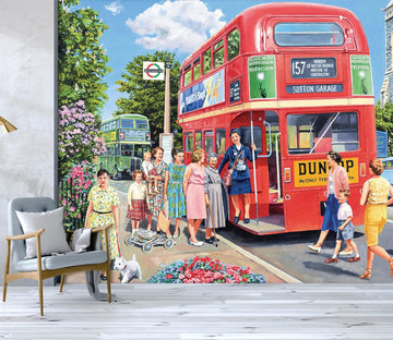 3D The Bus Conductress 1057 Trevor Mitchell Wall Mural Wall Murals Wallpaper AJ Wallpaper 2 