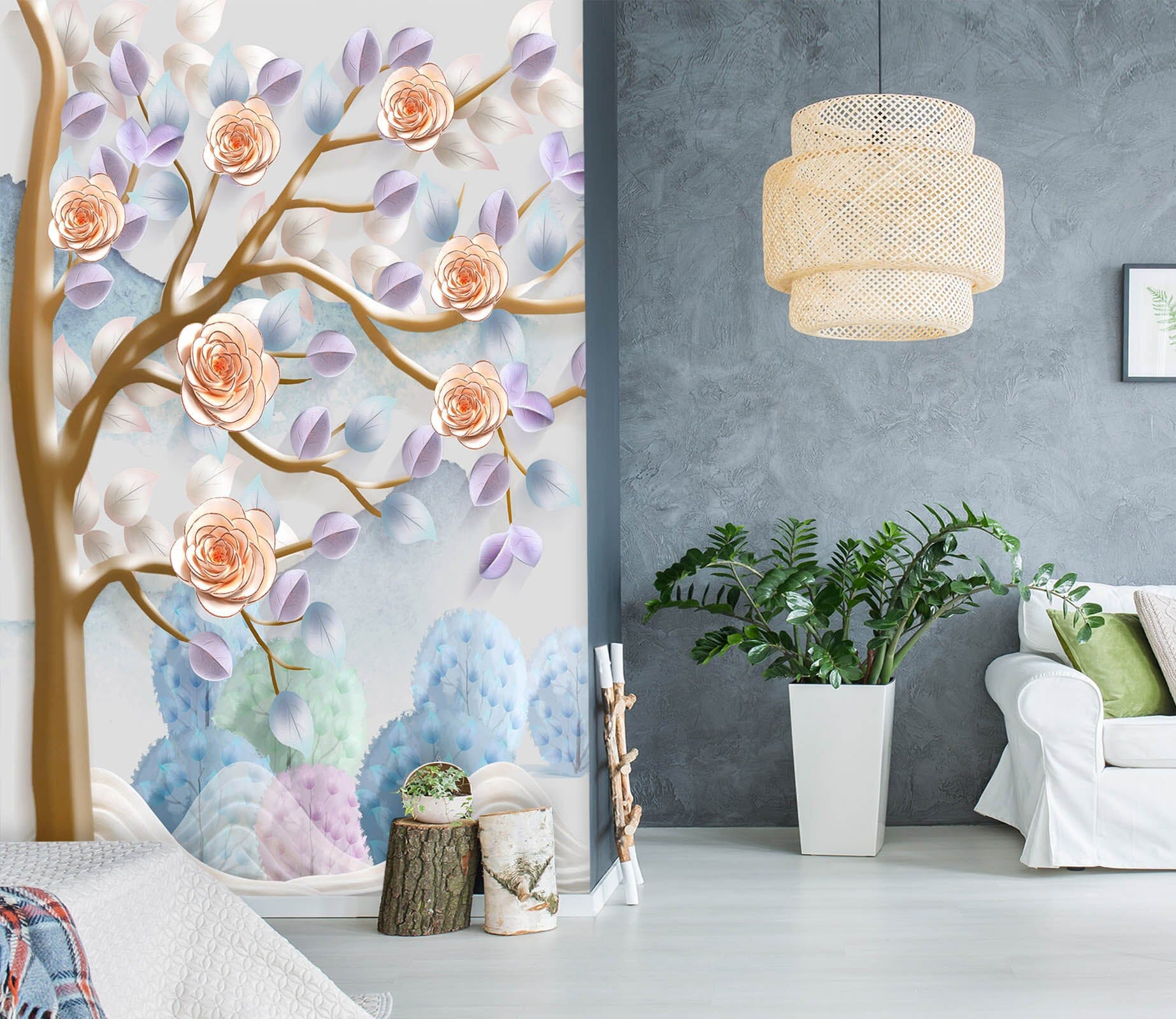 3D Forest Rose 1831 Wall Murals Wallpaper AJ Wallpaper 2 