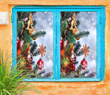 3D Christmas Tree Pendant 43110 Christmas Window Film Print Sticker Cling Stained Glass Xmas