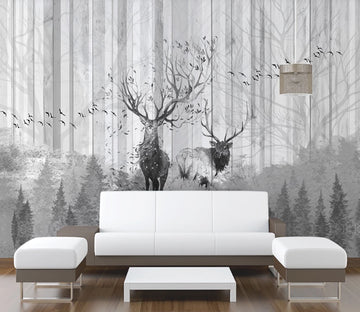 3D Black Fawn WC2217 Wall Murals