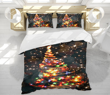 3D Color String Lights 51128 Christmas Quilt Duvet Cover Xmas Bed Pillowcases