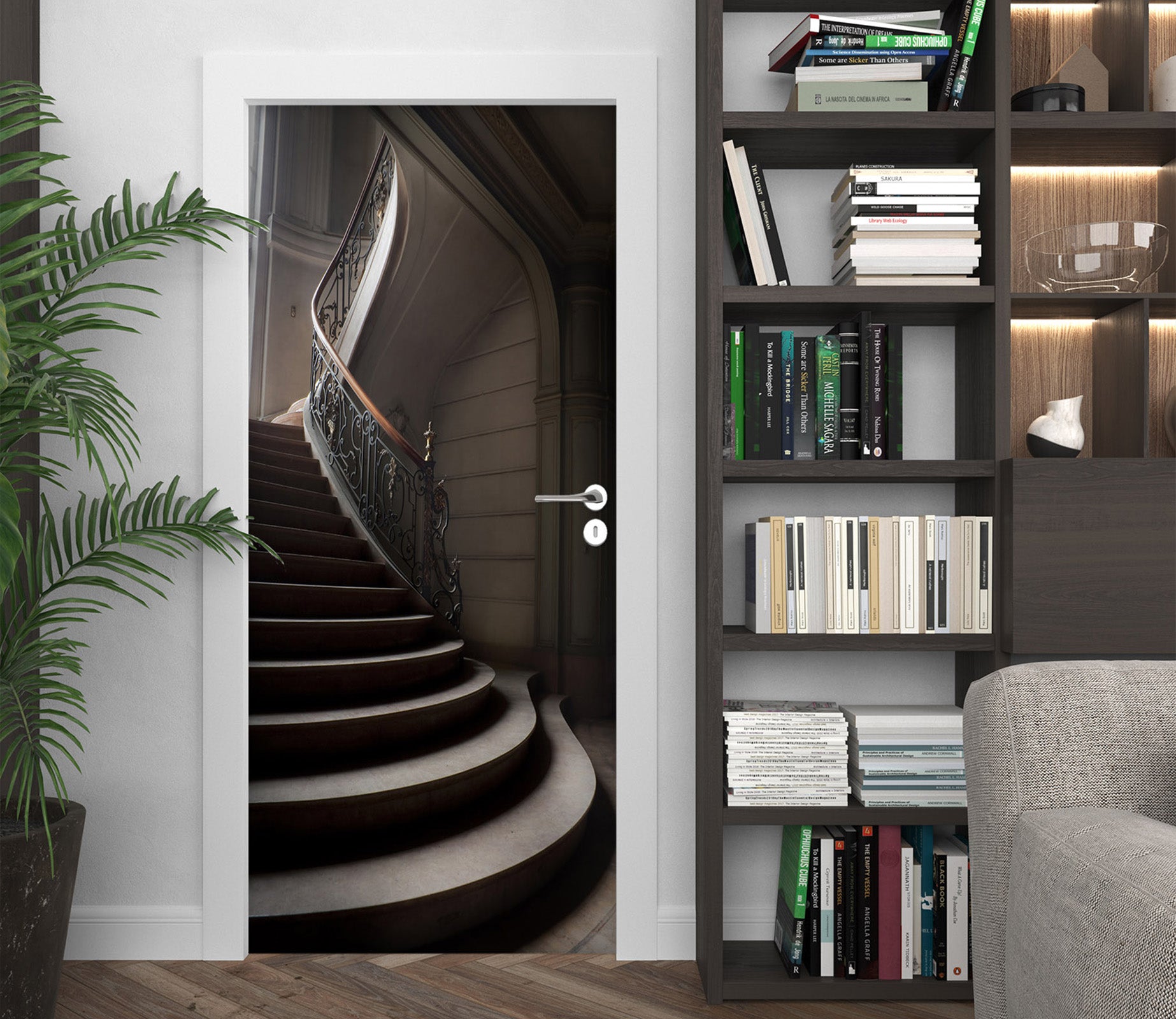 3D Spiral Staircase 22036 Door Mural