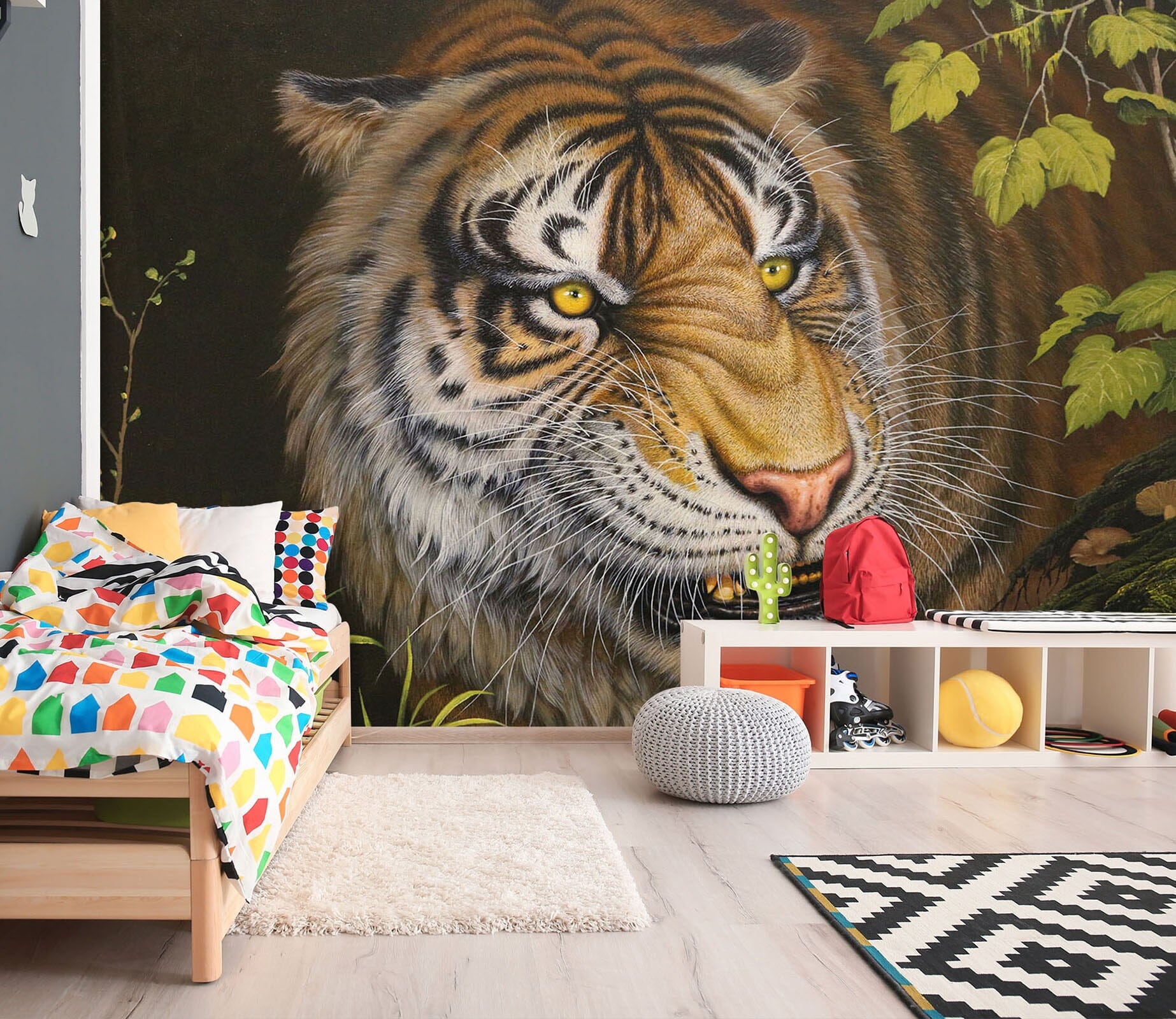3D Tiger Leaf 233 Wall Murals Wallpaper AJ Wallpaper 2 