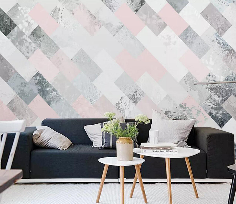 3D Pink Square WC1161 Wall Murals