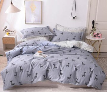 3D Grey Giraffe Pattern 30189 Bed Pillowcases Quilt