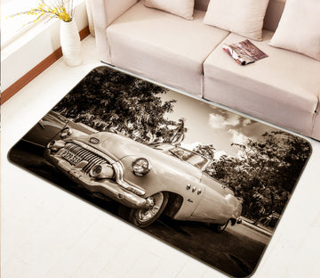 3D White Roadster 67233 Vehicle Non Slip Rug Mat