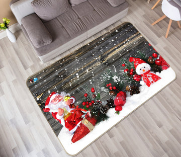 3D Snow Doll 55094 Christmas Non Slip Rug Mat Xmas