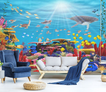3D Sunshine Sea Bottom Fish 572 Wallpaper AJ Wallpaper 2 