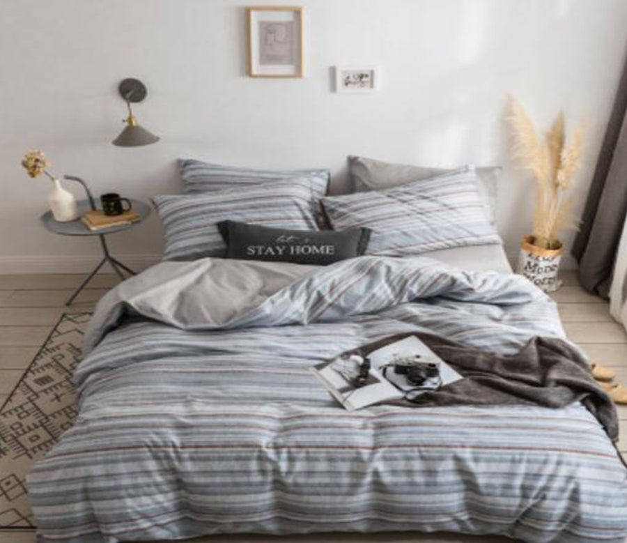 3D Grey Stripes 15075 Bed Pillowcases Quilt