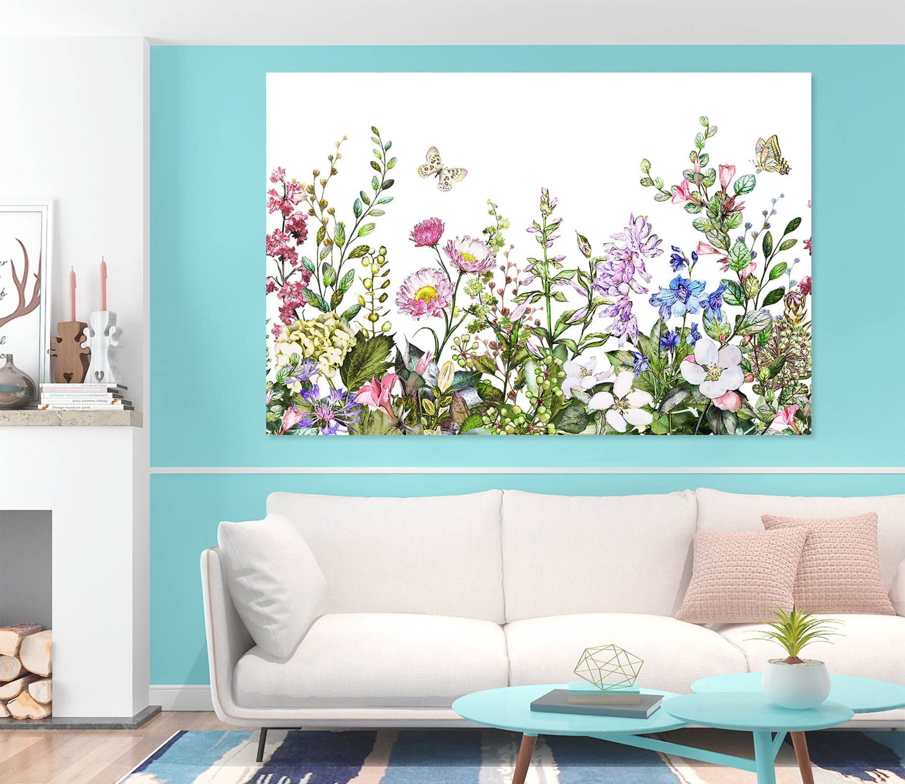 3D Butterfly Flower 1051 Wall Sticker Wallpaper AJ Wallpaper 2 