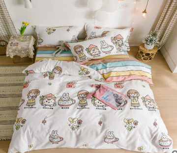 3D Little Girl Bunny 15030 Bed Pillowcases Quilt