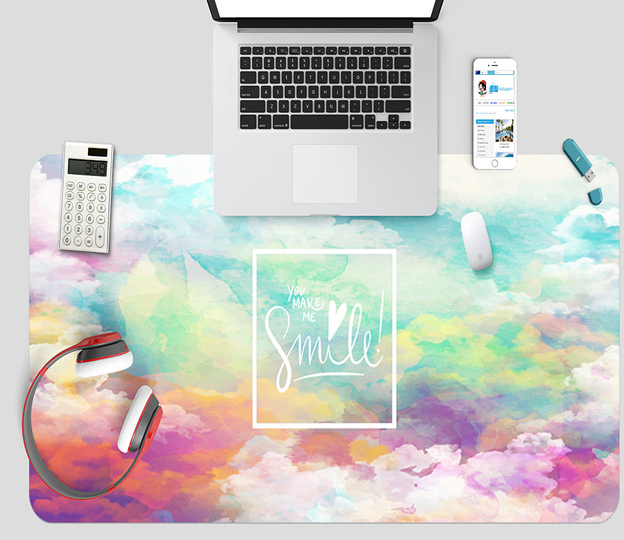 3D Colorful Clouds 17061 Desk Mat