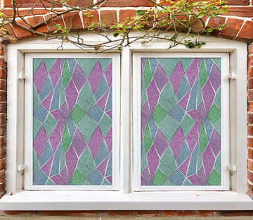 3D Diamond Green 106 Window Film Print Sticker Cling Stained Glass UV Block