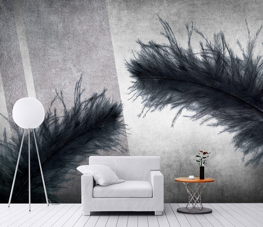 3D Black Feather 2069 Wall Murals Wallpaper AJ Wallpaper 2 