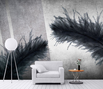 3D Black Feather 2069 Wall Murals